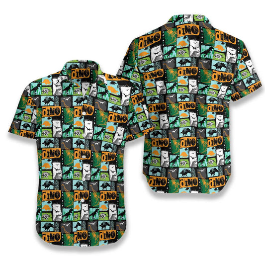 Dinosaur Collage Art Beautiful Design Hawaiian Shirt,Hawaiian Shirt Gift, Christmas Gift