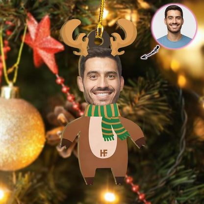 Custom Face Christmas Deer Custom Ornament, Christmas Gift, Christmas Decoration