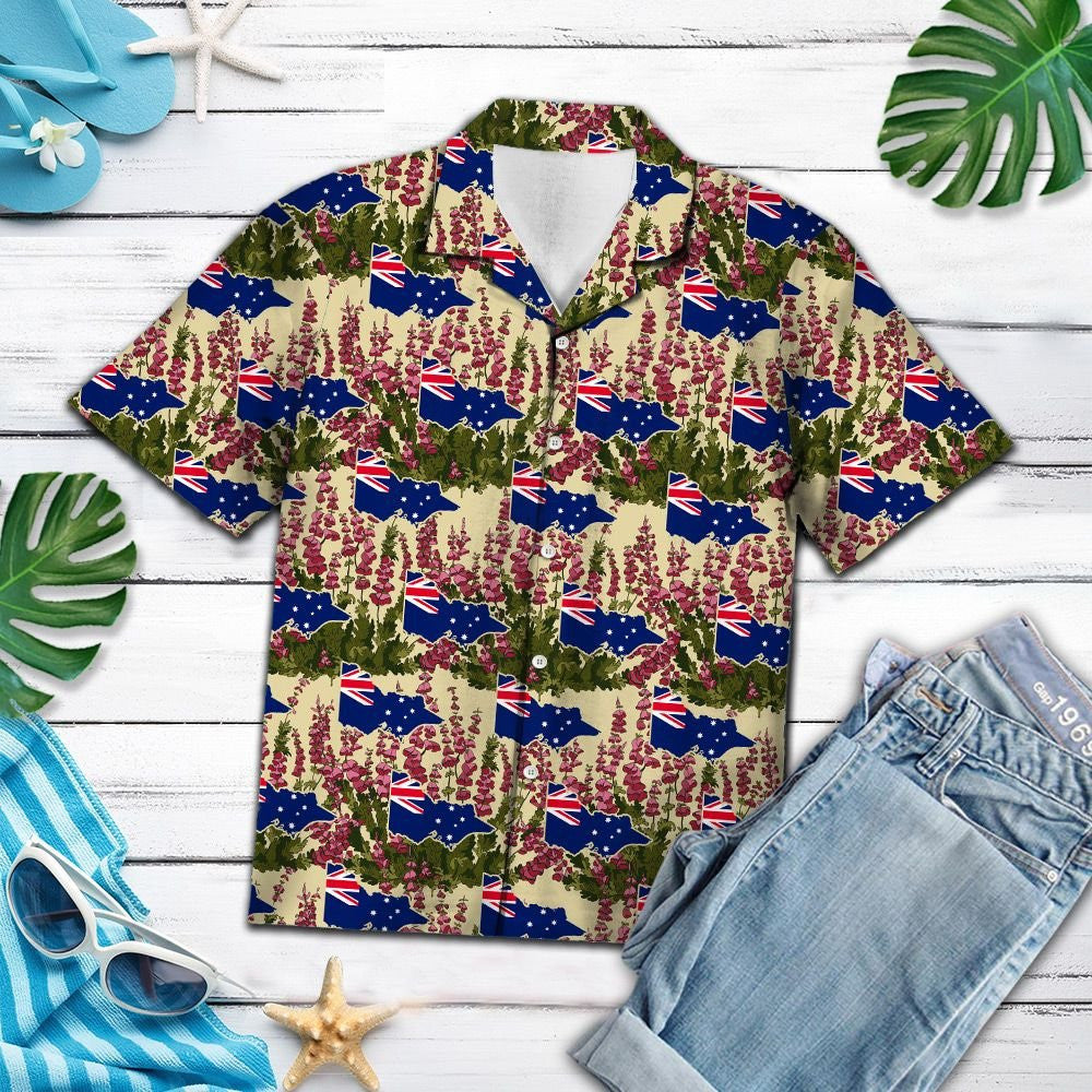 Interesting Victoria Pink Heath Pattern Hawaiian Shirt, Hawaiian For Gift