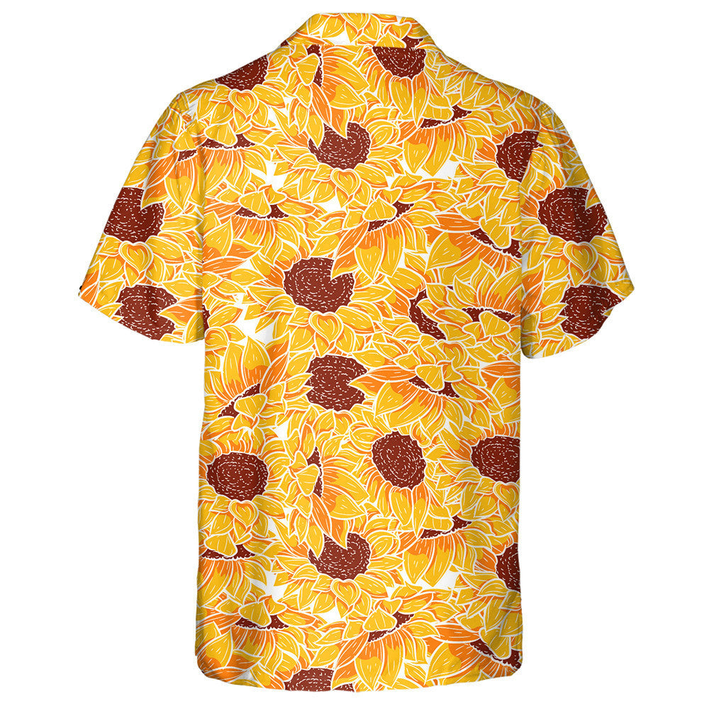 Floral Repetition Background With Spring Sunflower Floral Elements Hawaiian Shirt, Hawaiian Shirt Gift, Christmas Gift