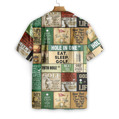 Golf Vintage Pattern With Unique Order Design Hawaiian Shirt, Hawaiian Shirt Gift, Christmas Gift