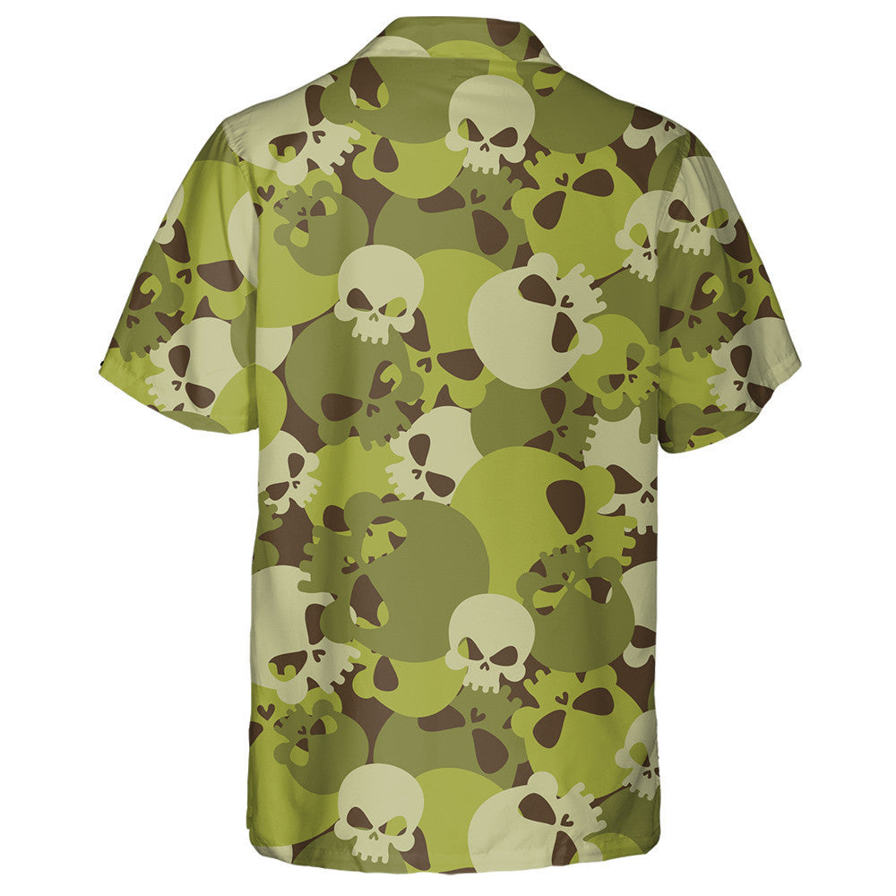 Army Camouflage Military Horror Skulls Bone Pattern Hawaiian Shirt, Hawaiian Shirt Gift, Christmas Gift