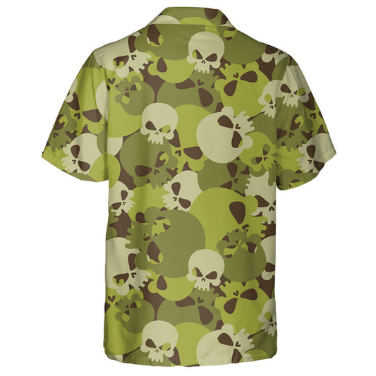 Army Camouflage Military Horror Skulls Bone Pattern Hawaiian Shirt, Hawaiian Shirt Gift, Christmas Gift