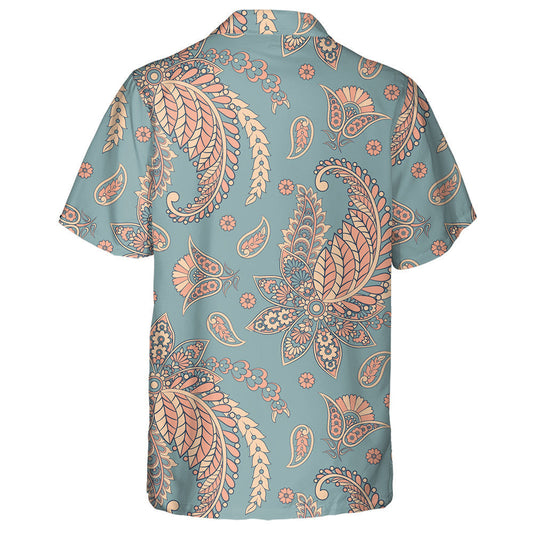 Vintage Style Paisley Flowers Ornamental Pattern In Coral Hawaiian Shirt, Hawaiian Shirt Gift, Christmas Gift