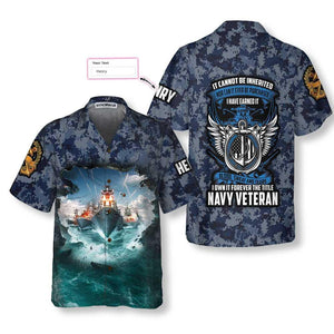 Navy Veteran Personalized 3D All Over Printed Hawaiian Shirt, Hawaiian Shirt Gift, Christmas Gift