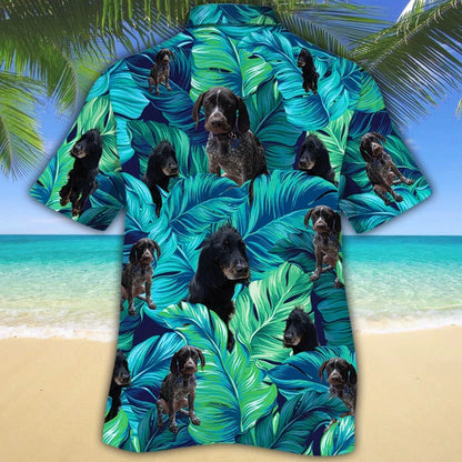 Greta And Bob Blue And Green Tropical Leave Hawaiian Shirt, Hawaiian Shirt Gift, Christmas Gift