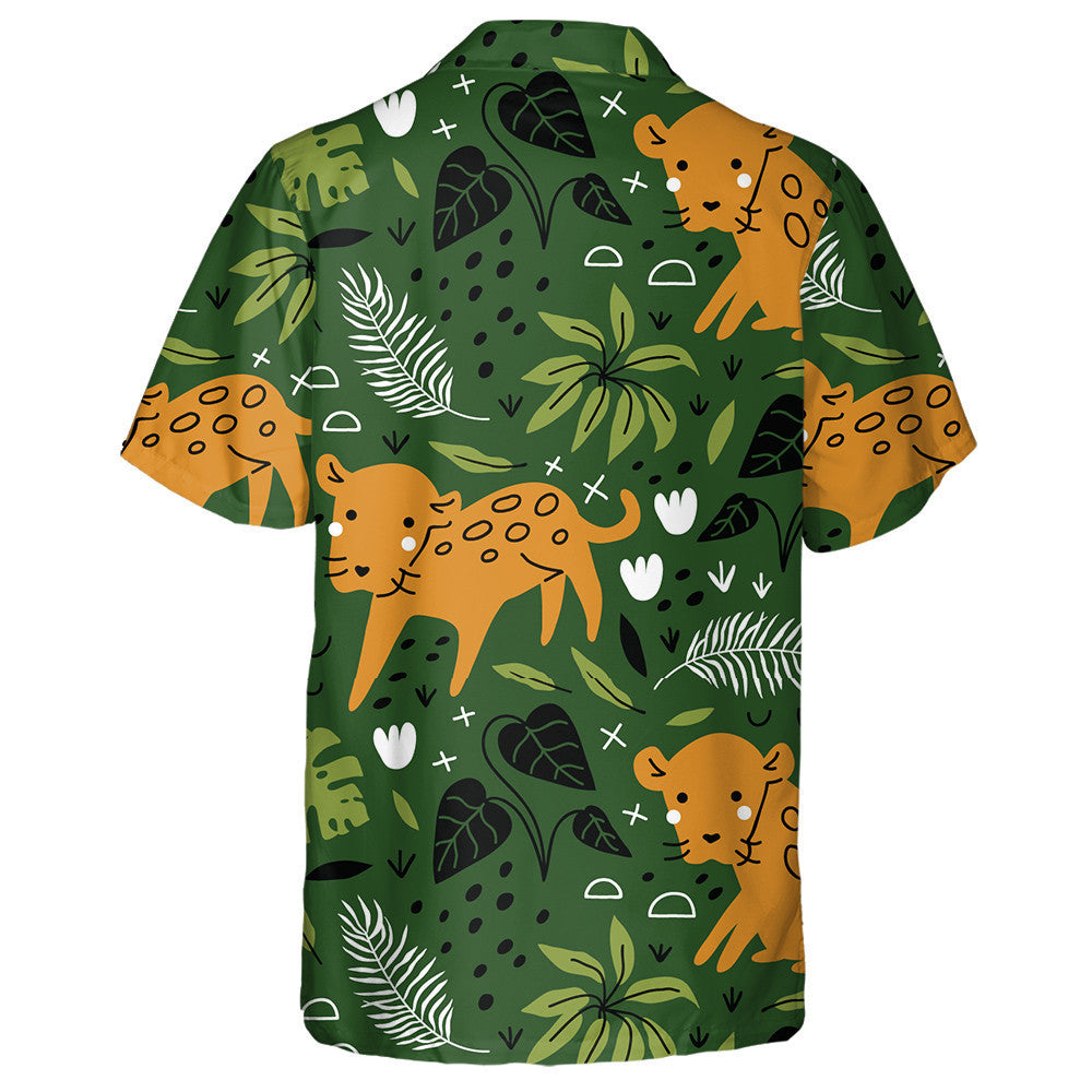 Geometric Style With Funny Baby Leopard Hawaiian Shirt,Hawaiian Shirt Gift, Christmas Gift