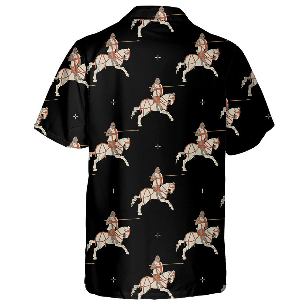 Medieval Knights Riding A Horse And Small Crosses Hawaiian Shirt, Hawaiian Shirt Gift, Christmas Gift