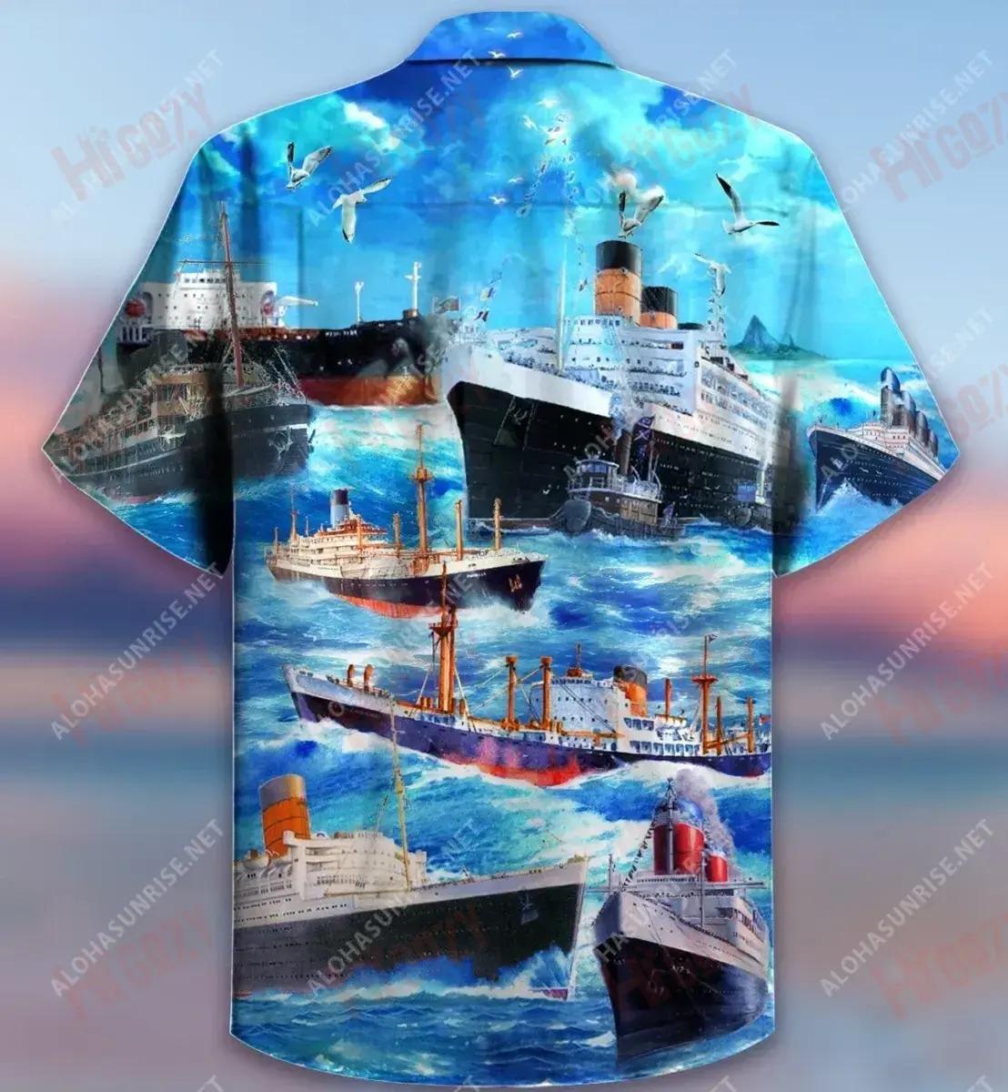 Cargo Ship Unisex Short Sleeve Shirt Hobbies Hawaiian T Shirts Vintage Hawaiian Shirts Hawaiian Shirts For Men, Hawaiian Shirt Gift, Christmas Gift