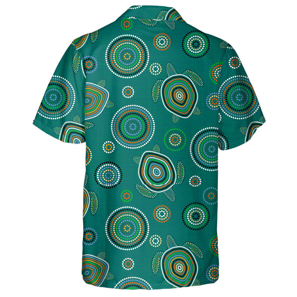 Aboriginal Art Point Drawing Sea Turtles Hawaiian Shirt, Hawaiian Shirt Gift, Christmas Gift