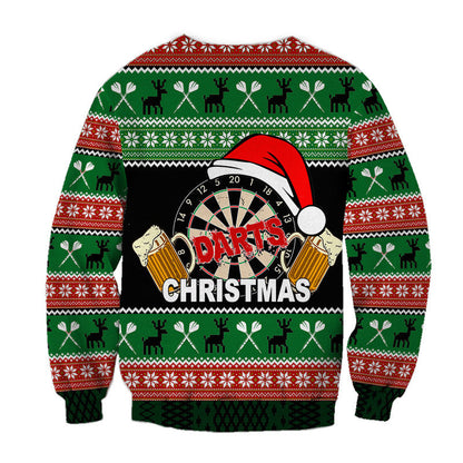 Darts And Beer For Christmas Sweater, Christmas Ugly Sweater, Christmas Gift, Gift Christmas 2024