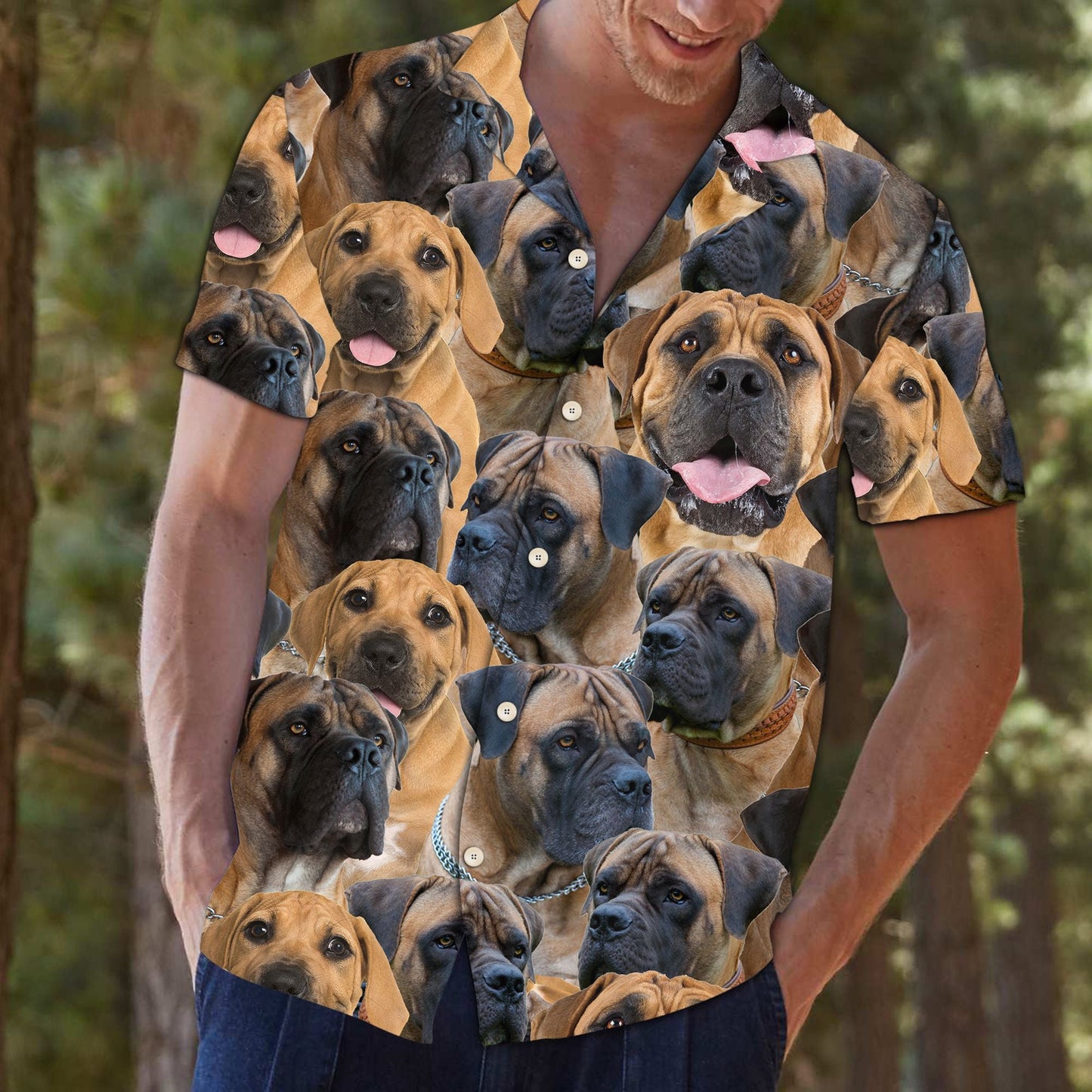 Boerboel Awesome Dog Animal Face Collection Themed Hawaiian Shirt, Hawaiian Shirt Gift, Christmas Gift