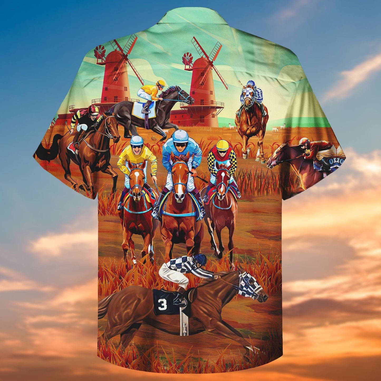 Classic Horse Racing Crazy Ornamental Hawaiian Shirt And Shorts, Hawaiian Shirt Gift, Christmas Gift