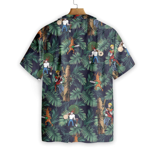 Arborist Proud Beautiful Forest Pattern Dark Blue Version Hawaiian Shirt, Hawaiian Shirt Gift, Christmas Gift