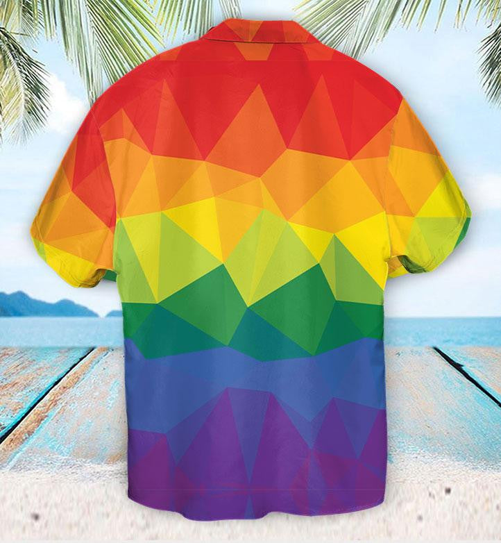 Lgbt Polygon Pattern Lovely Design Hawaiian Shirt, Hawaiian For Gift