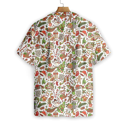 Frohe Weihnachten auf weißem Hintergrund Muster Hawaiihemd, Hawaiihemd Geschenk, Weihnachtsgeschenk