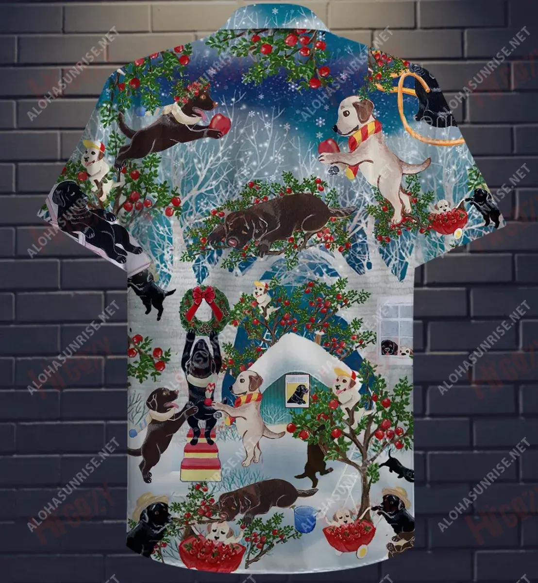 Labrador Retriever On Christmas Short Hawaiian Shirt Ocean Short Sleeve Best Hawaiian Shirts Hawaiian Shirts For Women, Hawaiian Shirt Gift, Christmas Gift