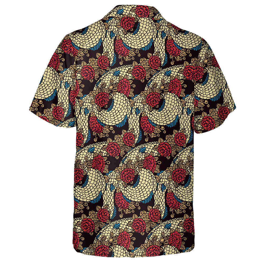 Chinese Dragon Texture In Asian Style' Hawaiian Shirt, Hawaiian For Gift
