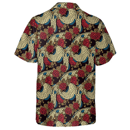 Chinese Dragon Texture In Asian Style' Hawaiian Shirt, Hawaiian For Gift