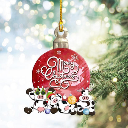 Cow Christmas Ball Shape Ornament, Christmas Gift, Christmas Decoration