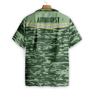 Arborist Safety Green Pattern With Grey Line Hawaiian Shirt, Hawaiian Shirt Gift, Christmas Gift