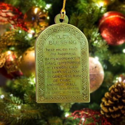 Celtic Blessing Ornament, Happy Christmas Ornament, Christmas Gift, Christmas Decoration
