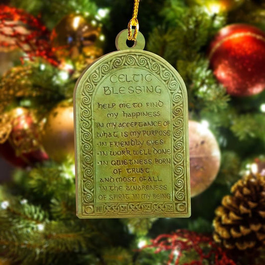 Celtic Blessing Ornament, Happy Christmas Ornament, Christmas Gift, Christmas Decoration