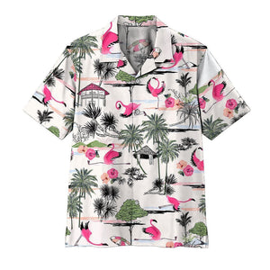 Pink Flamingo Yoga Nice Ornamental Hawaiian Shirt,Hawaiian Shirt Gift, Christmas Gift