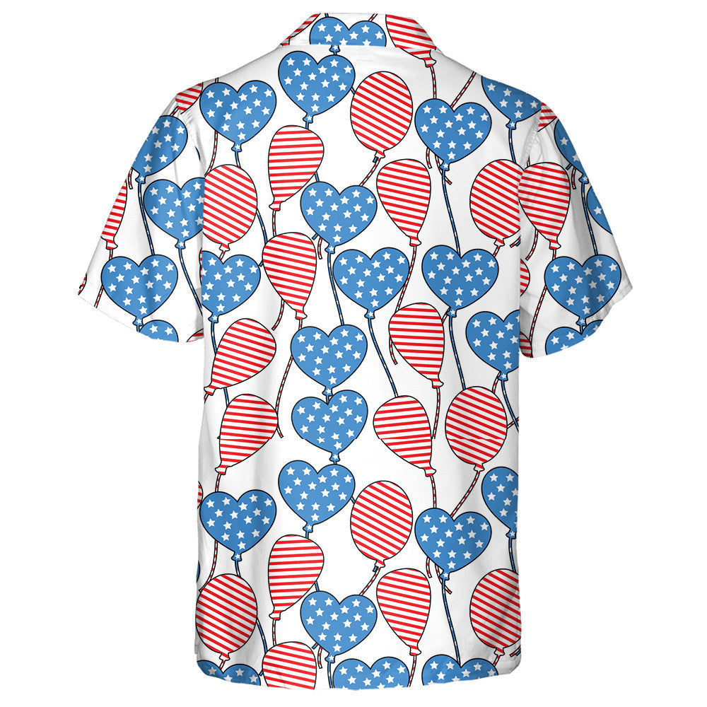 Floating Ballons In The Shape Of Heart And Circle Hawaiian Shirt, Hawaiian Shirt Gift, Christmas Gift