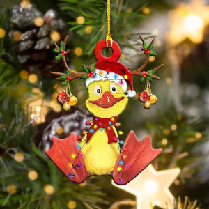 Baby Duck Christmas Light Shape Ornament, Christmas Ornament Gift, Christmas Gift, Christmas Decoration