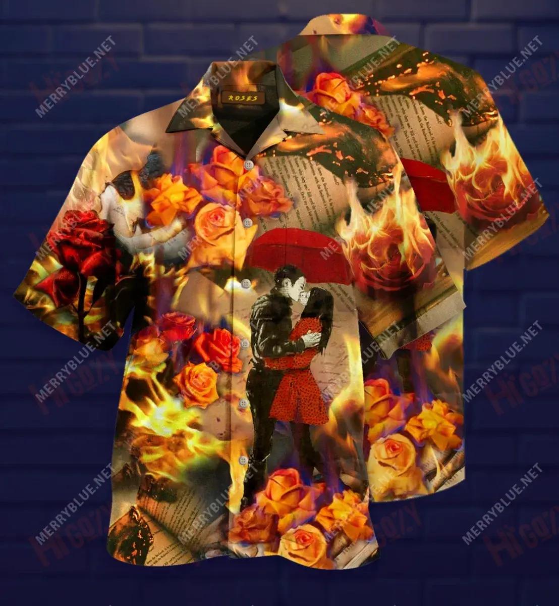 Roses Speak Of Love Silently Short Hawaiian Shirt Summer Hawaiian T Shirts Best Hawaiian Shirts Crazy Shirts Hawaii, Hawaiian Shirt Gift, Christmas Gift