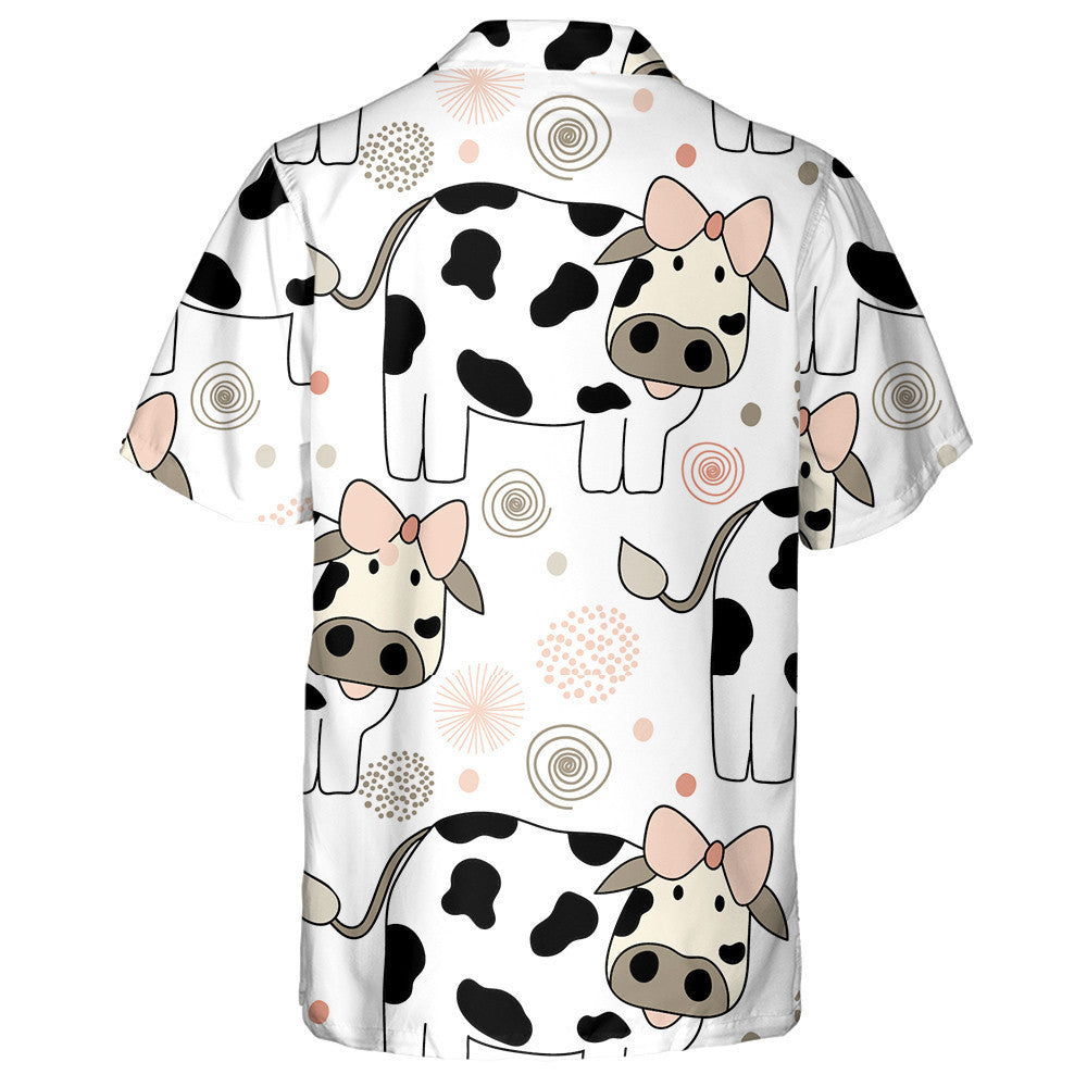 Cow With Pink Bow On Head Hawaiian Shirt,Hawaiian Shirt Gift, Christmas Gift