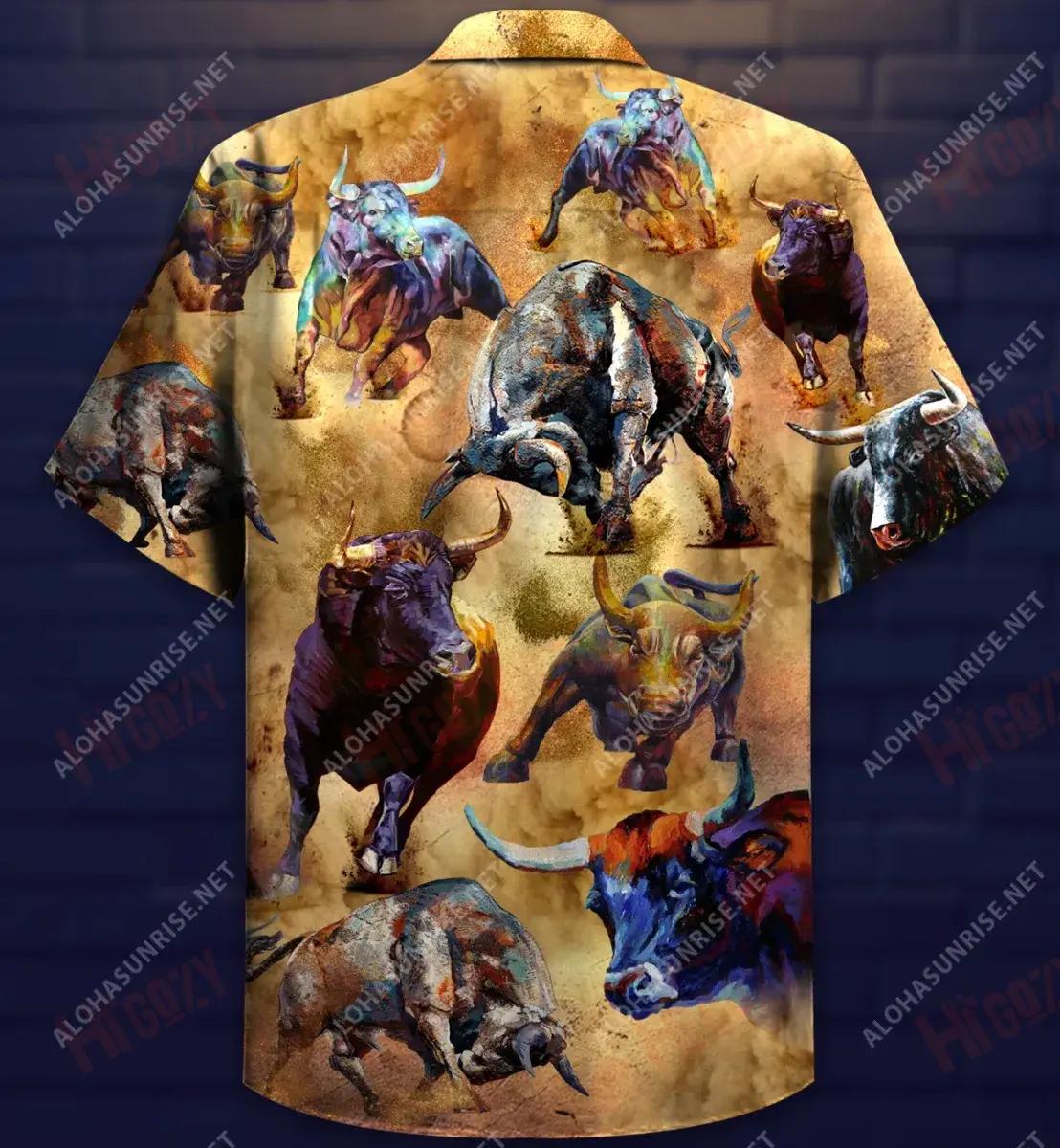 Don'T Mess With The Bull Unisex Hawaiian Shirt Ocean Short Sleeve Tactical Hawaiian Shirt Funny Hawaiian Shirts, Hawaiian Shirt Gift, Christmas Gift