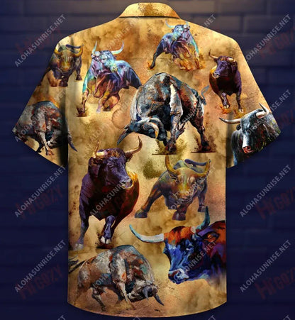 Don'T Mess With The Bull Unisex Hawaiian Shirt Ocean Short Sleeve Tactical Hawaiian Shirt Funny Hawaiian Shirts, Hawaiian Shirt Gift, Christmas Gift