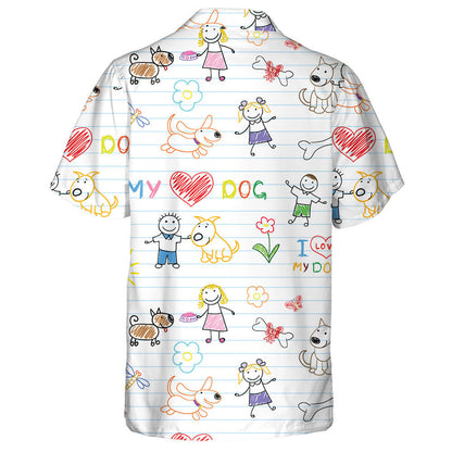 Funny Children's And Dogs Isolated Background Hawaiian Shirt,Hawaiian Shirt Gift, Christmas Gift