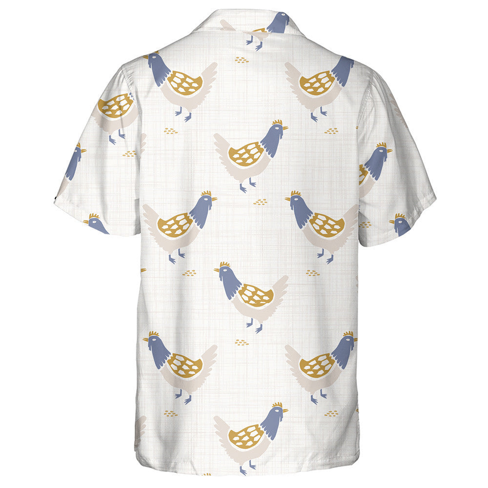French Farmhouse Chicken With Hen In Blue Head Hawaiian Shirt, Hawaiian Shirt Gift, Christmas Gift