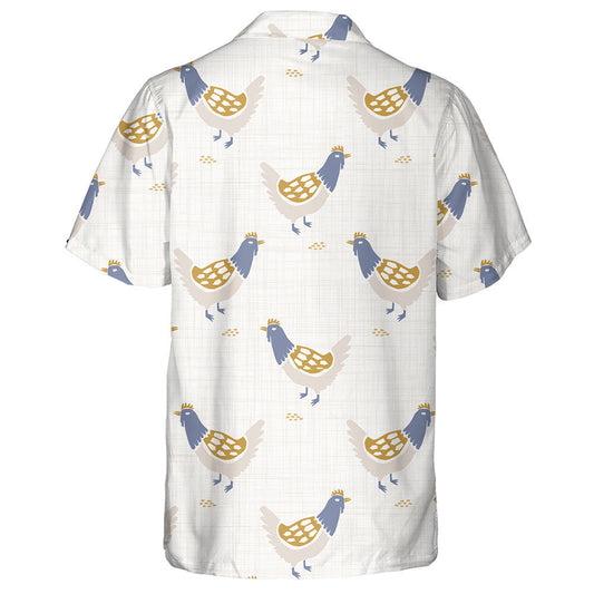 French Farmhouse Chicken With Hen In Blue Head Hawaiian Shirt, Hawaiian Shirt Gift, Christmas Gift