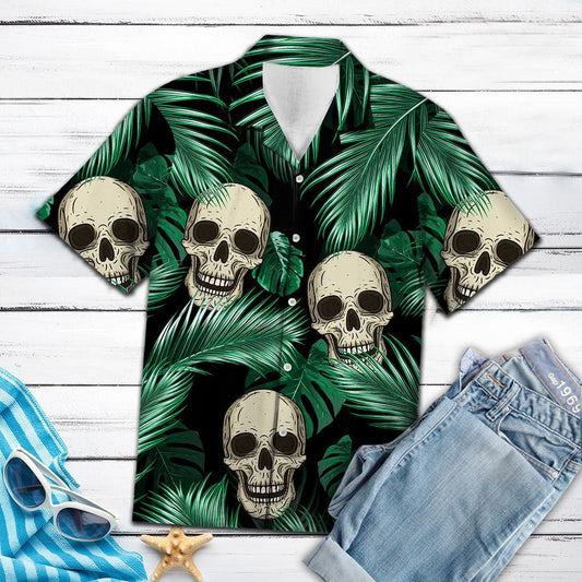 Gothic Skull Find Me Under The Palm Pattern Hawaiian Shirt, Hawaiian Shirt Gift, Christmas Gift
