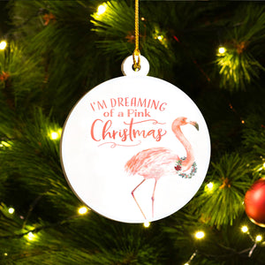 Funny Christmas Flamingo Ornaments Set, Flamingo Ho Ho Ornament Set, Funny Christmas Ornament Family Gift Idea