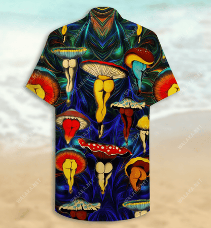 Hippie Magic Mushroom Unisex Hawaiian Shirt, Hawaiian Shirt Gift, Christmas Gift