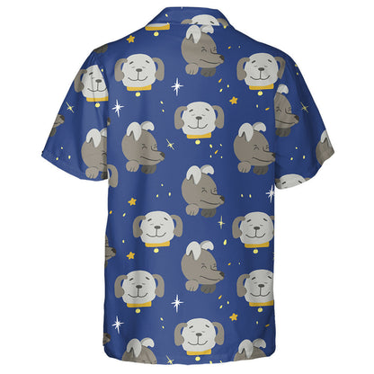Dogs The Night Sky With Stars In Cartoon Background Hawaiian Shirt, Hawaiian Shirt Gift, Christmas Gift