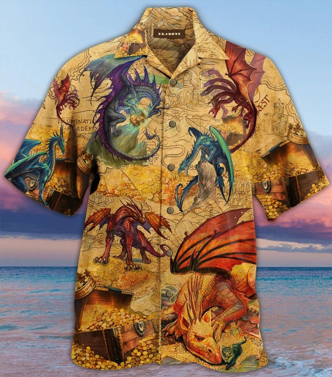 Dragon Map On Peru Background Design Hawaiian Shirt,Hawaiian Shirt Gift, Christmas Gift