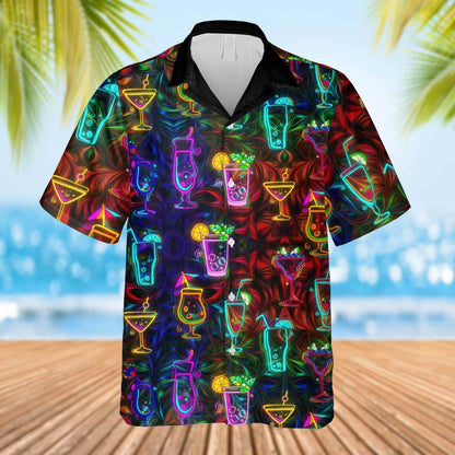 Dark Love Cocktails - Bartender Pattern Hawaiian Shirt,Hawaiian Shirt Gift, Christmas Gift