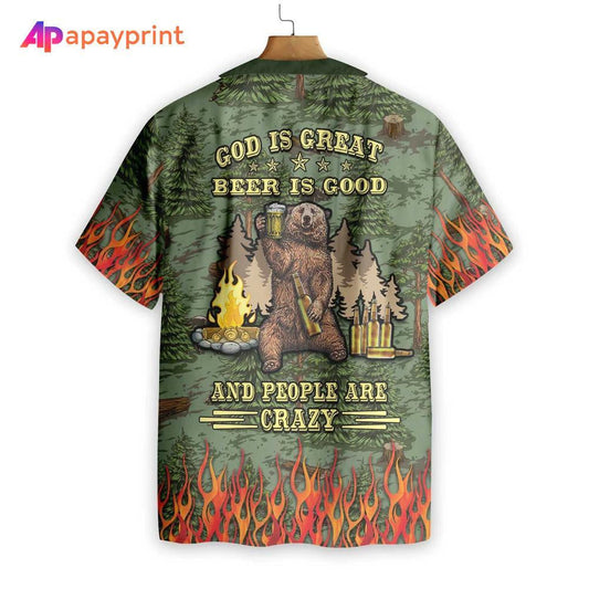 God Is Great Beer Is Good Pattern Hawaiian Shirt, Hawaiian Shirt Gift, Christmas Gift