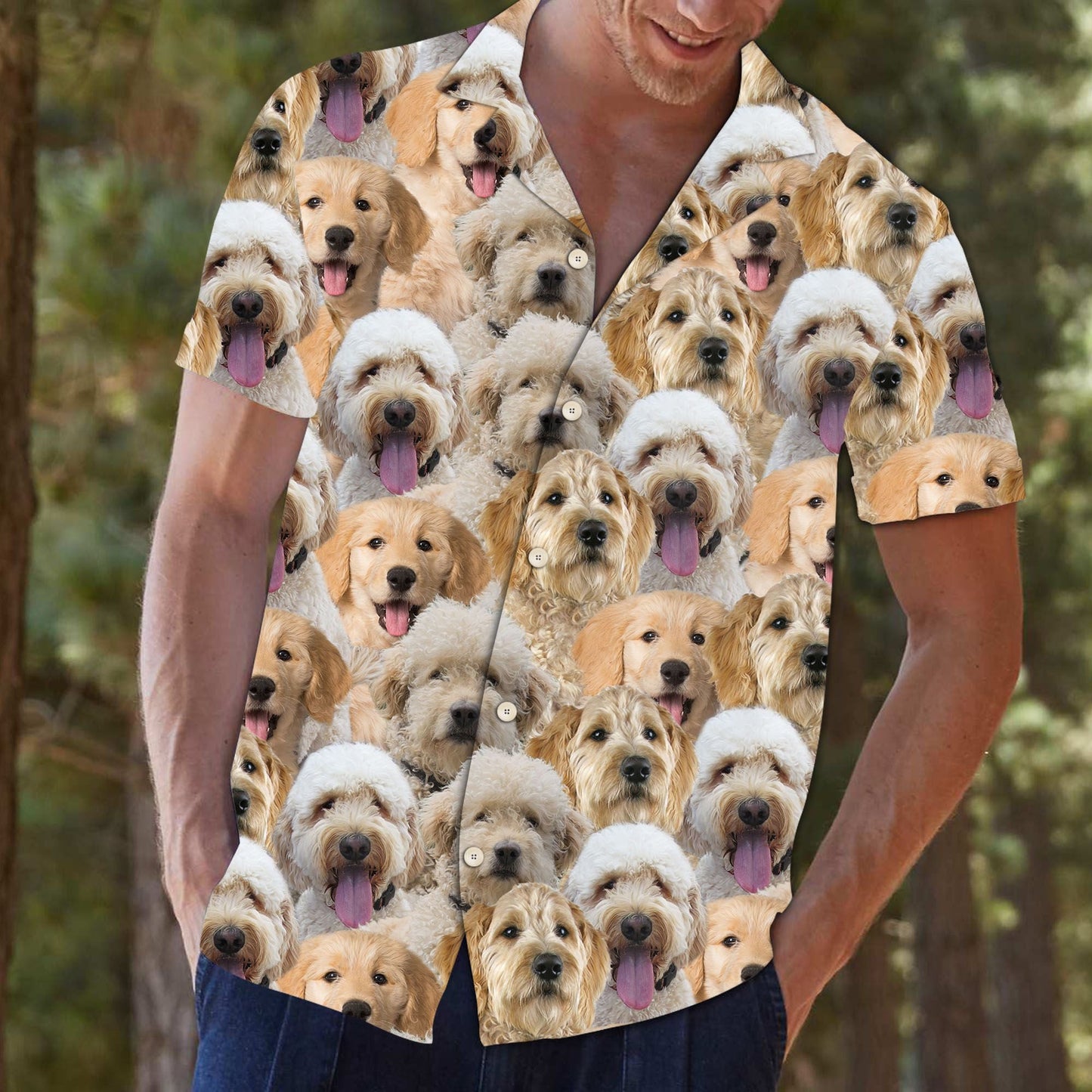 Awesome Goldendoodle Dog Face Gift For Dog Lovers Hawaiian Shirt, Hawaiian Shirt Gift, Christmas Gift