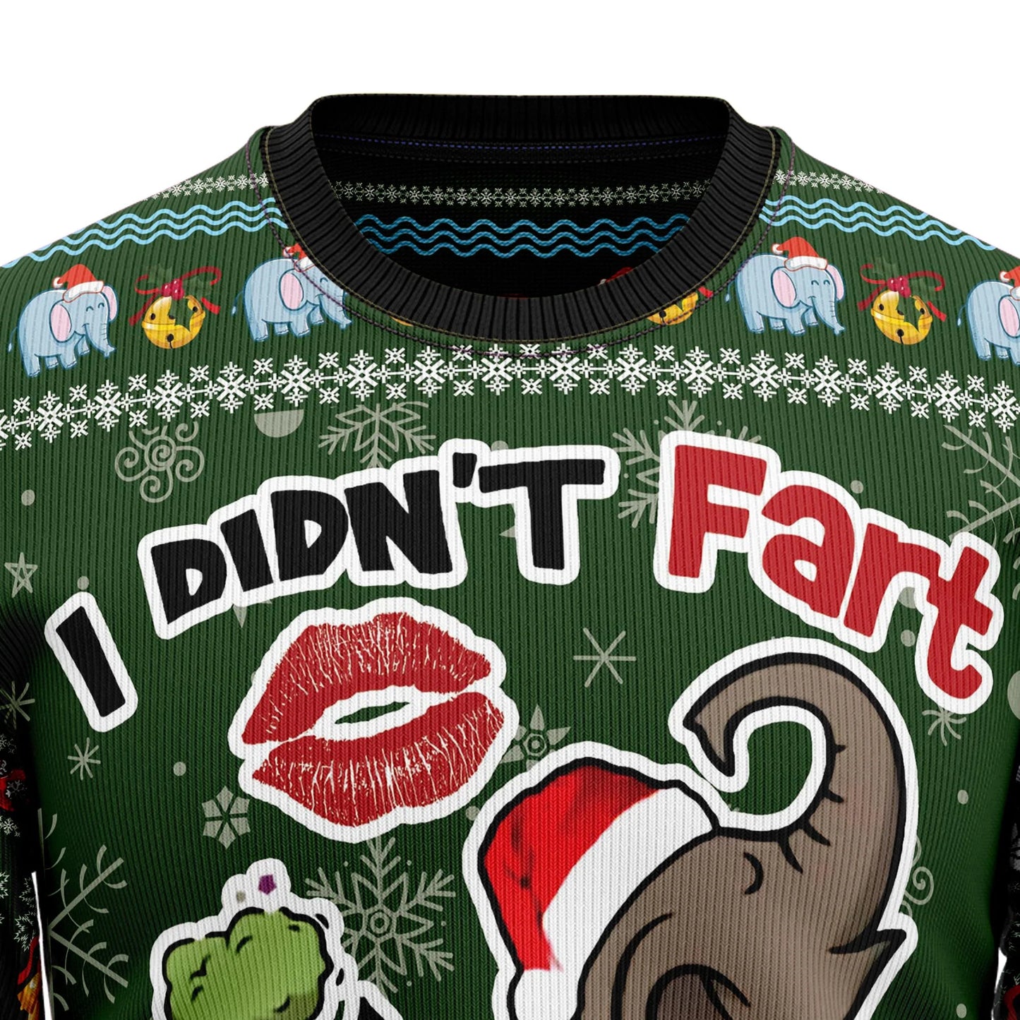 Elephant I Didn't Fart My Butt Blew You A Kiss Ugly Christmas Sweater,Christmas Ugly Sweater,Christmas Gift,Gift Christmas 2024
