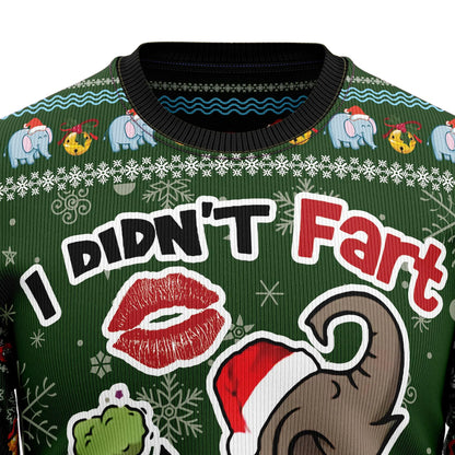 Elephant I Didn't Fart My Butt Blew You A Kiss Ugly Christmas Sweater,Christmas Ugly Sweater,Christmas Gift,Gift Christmas 2024