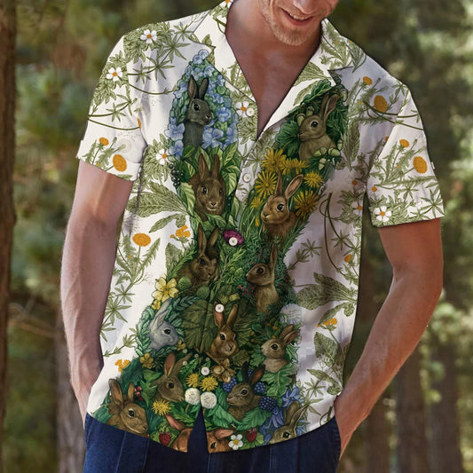 Happy Easter Simple Love For Rabbit By Floral Flower Hawaiian Shirt, Hawaiian Shirt Gift, Christmas Gift