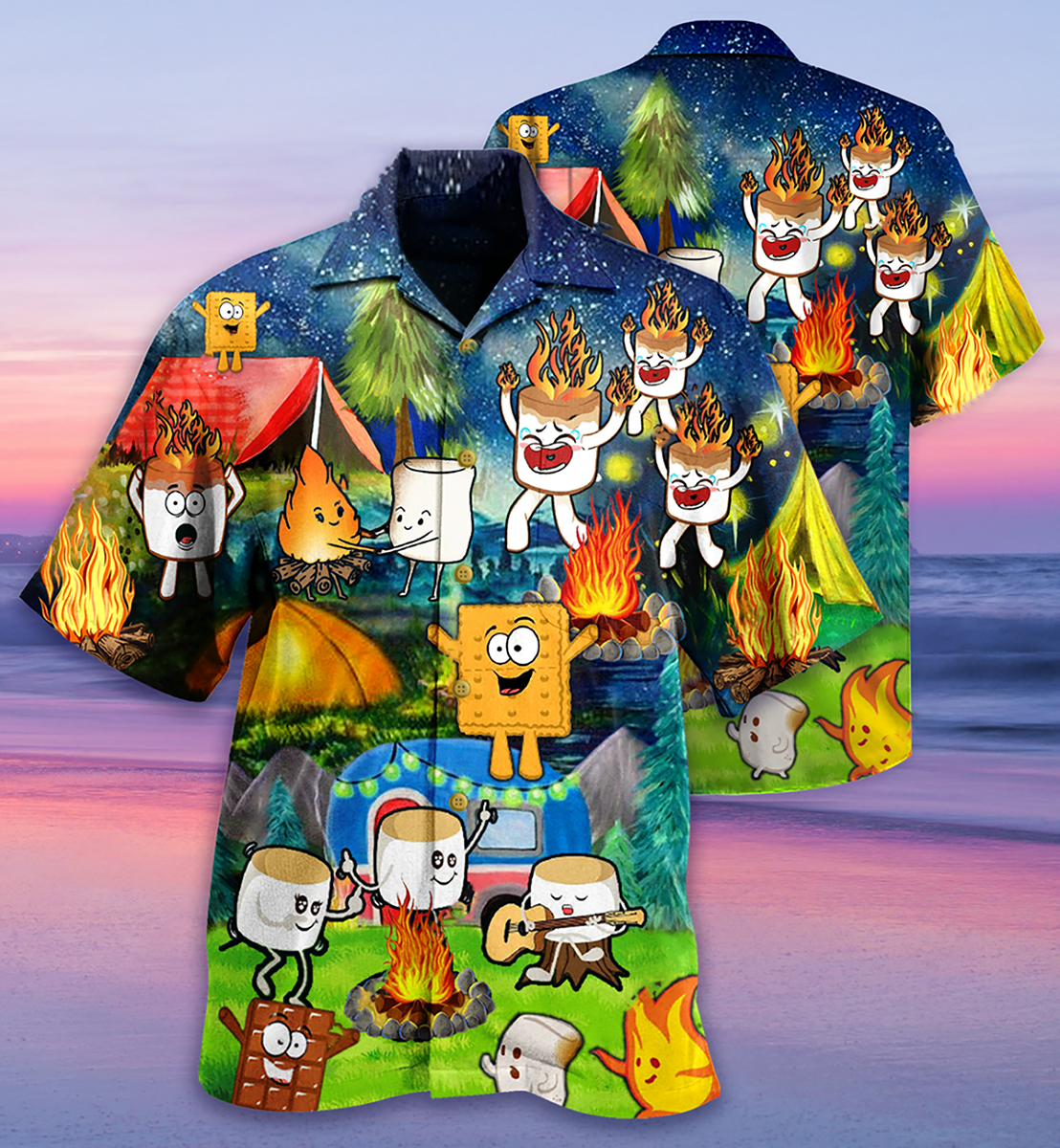 Camping Chocolate Marshmallow - Hawaiian Shirt_ Hawaiian Shirts -Hawaiian Shirt Gift, Christmas Gift