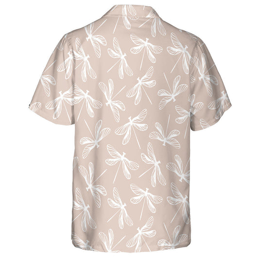 White Dragonflies In Pink Watercolor Style Vintage Hawaiian Shirt, Hawaiian Shirt Gift, Christmas Gift